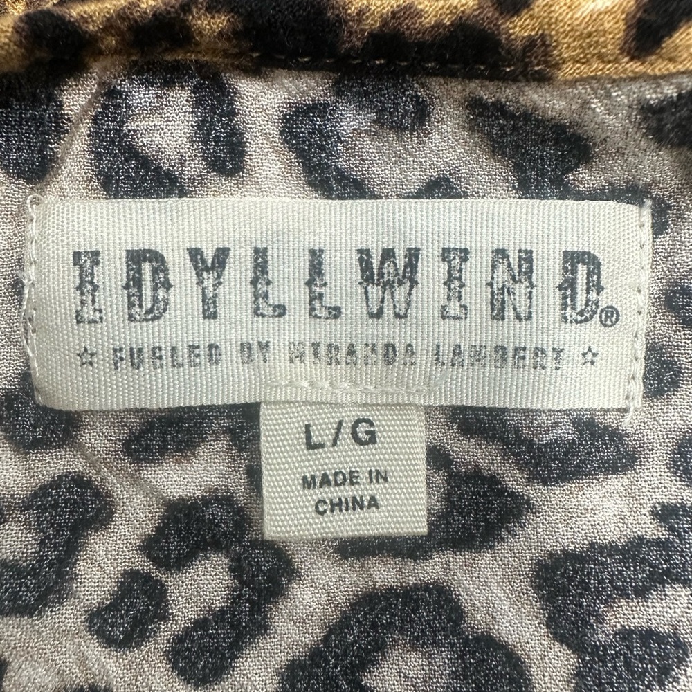 #66- Idyllwind Leopard Print Cami with Lace Size L - Picture 7 of 7